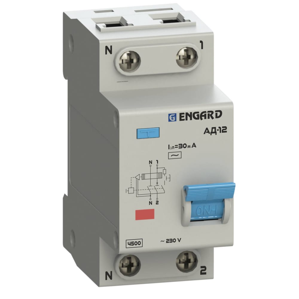 Автоматический выключатель дифференциального тока Engard АД12 2р C25 30 мА электронный, ти