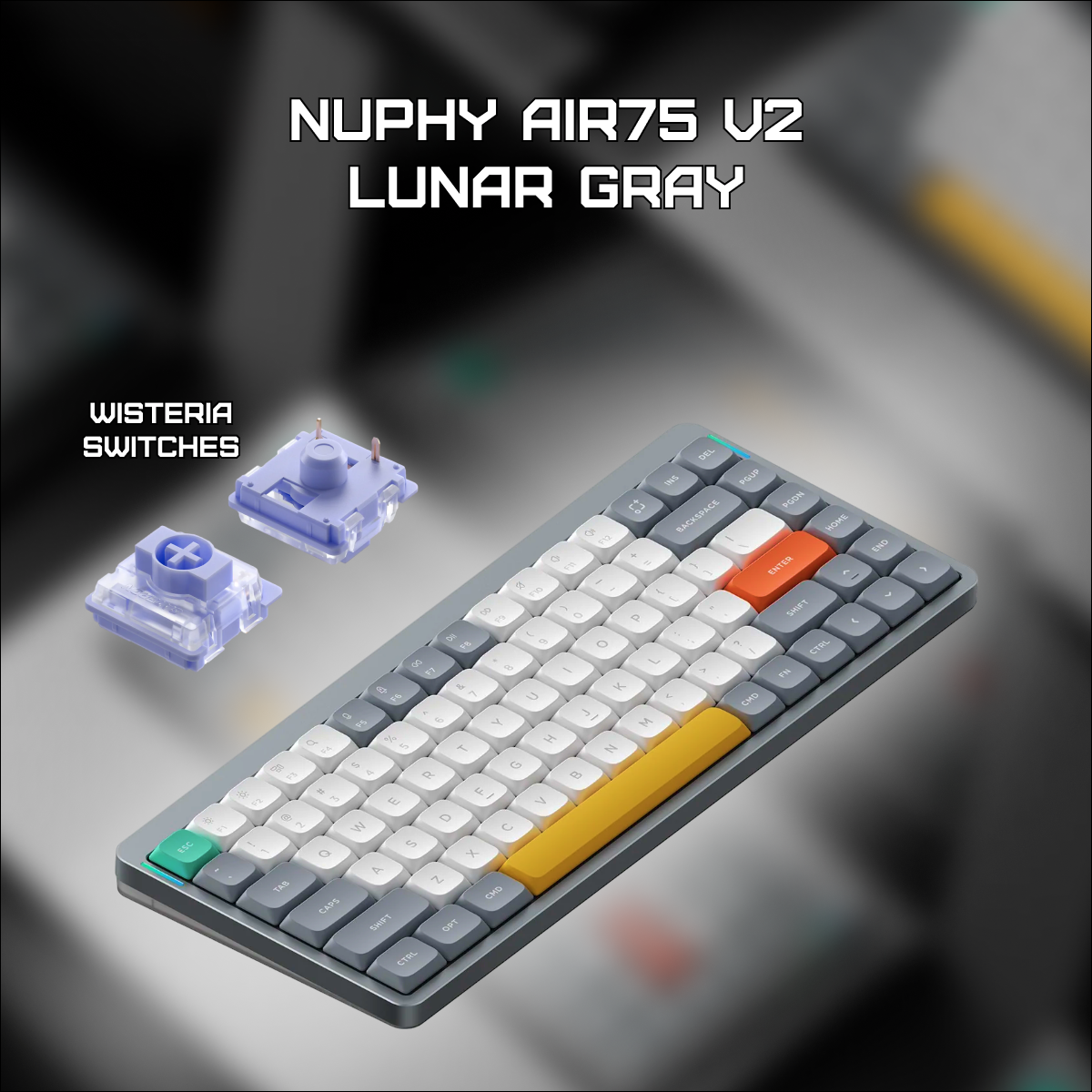 Беспроводная клавиатура Nuphy AIR75v2 Lunar Gray Wisteria