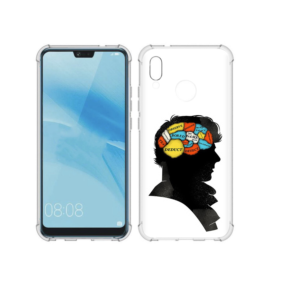 

Чехол MyPads Tocco для Huawei P20 Lite темный рисунок (PT130405.51.640), Прозрачный, Tocco