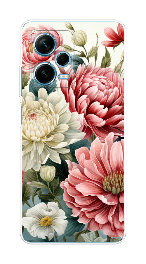 

Чехол на Xiaomi Redmi Note 12 Pro Plus "Садовые цветы рисунок", Розовый;зеленый;белый, 317150-1