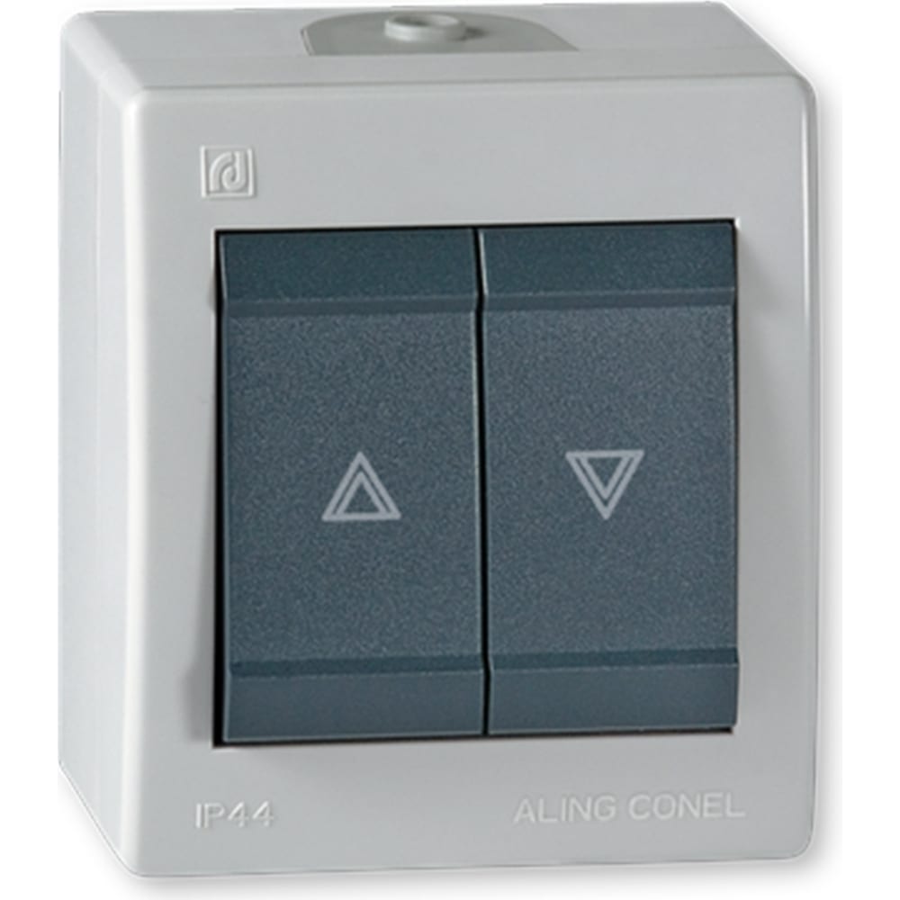Кнопка выключателя управления жалюзи Aling-conel POWER IP44 10AX 250В открытой установки,