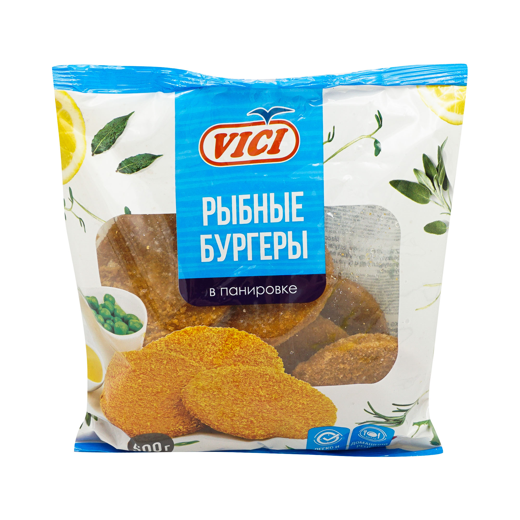 

Рыбные бургеры Vici замороженные 500 г