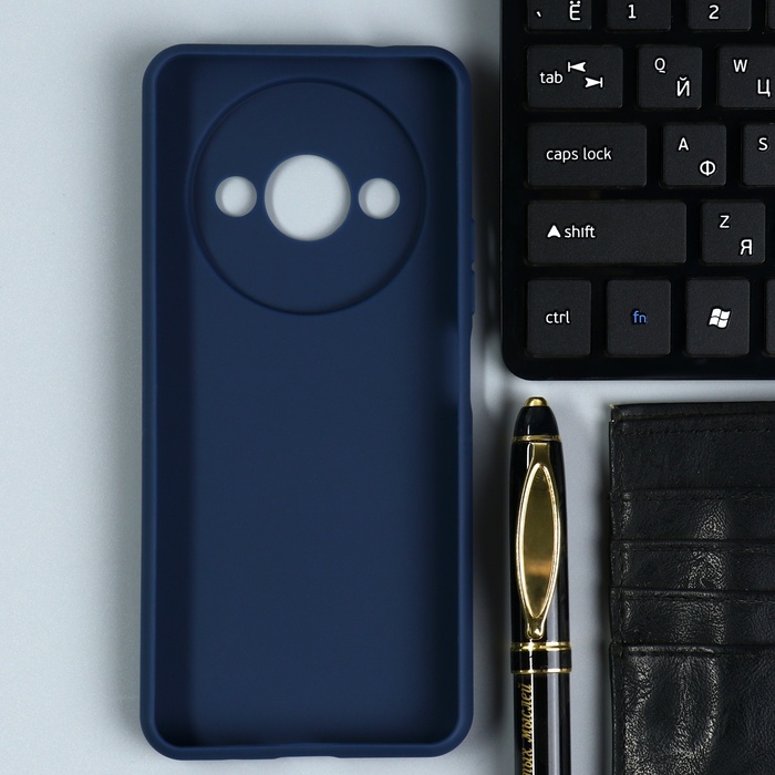 

Чехол BoraSCO Mate для Xiaomi Redmi A3, силиконовый, матовый, синий
