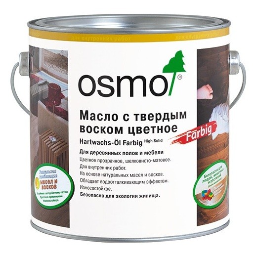 

Osmo Масло с твердым воском ЦВЕТНОЕ Hartwachs-Öl Farbig (0,125 л 3067 Светло-серое )
