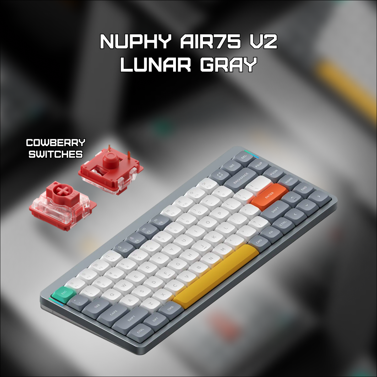 Беспроводная клавиатура Nuphy AIR75v2 Lunar Gray Cowberry