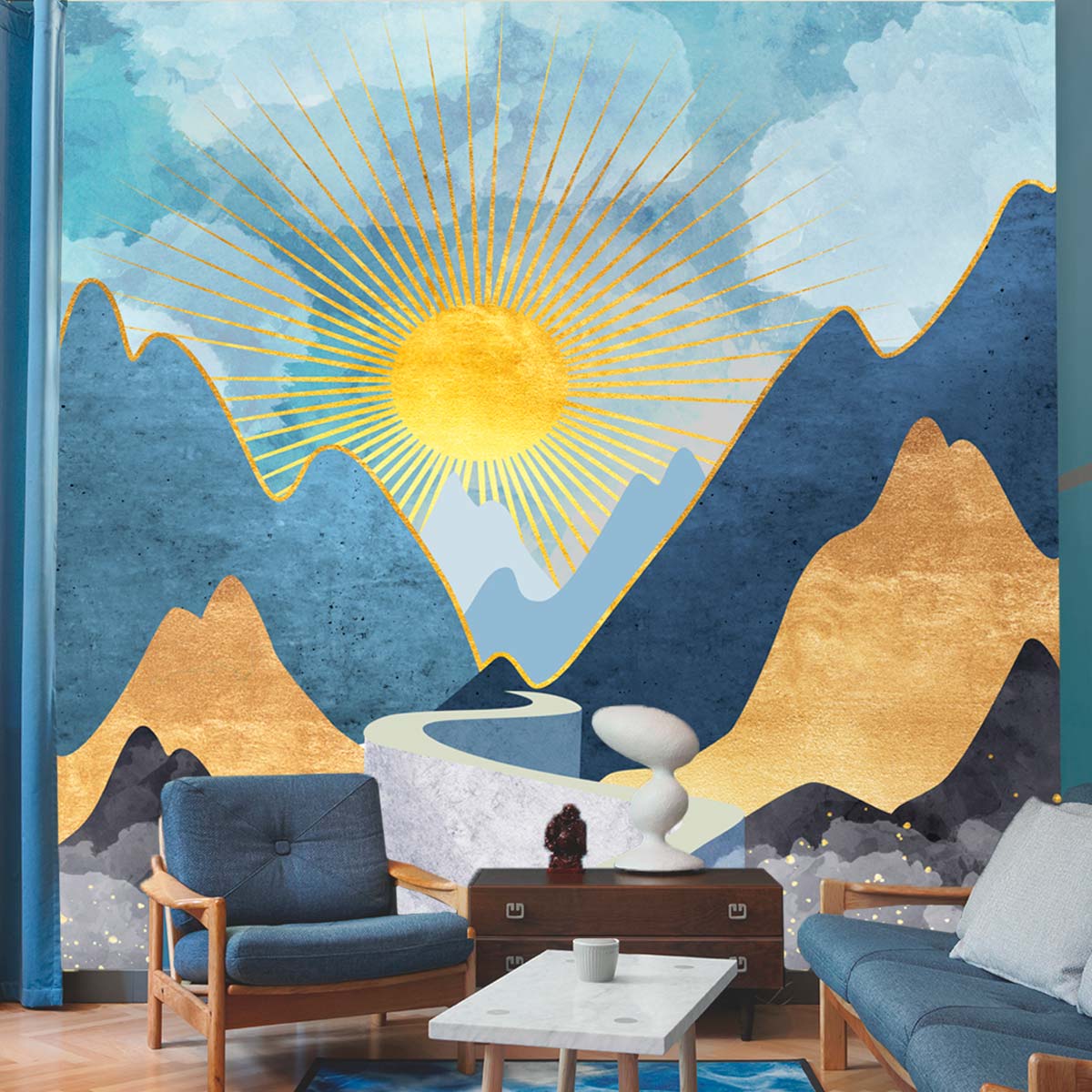 фото Бумажные фотообои бесшовные verol горы 3,1 м2 200х155 см декор для дома обои на стену