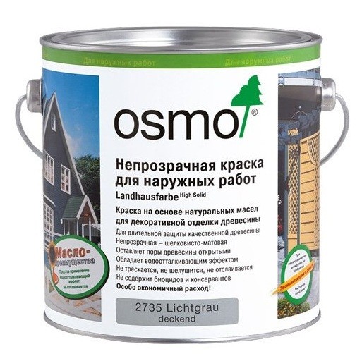 фото Osmo непрозрачная краска landhausfarbe (0,125 л 2704 серая )