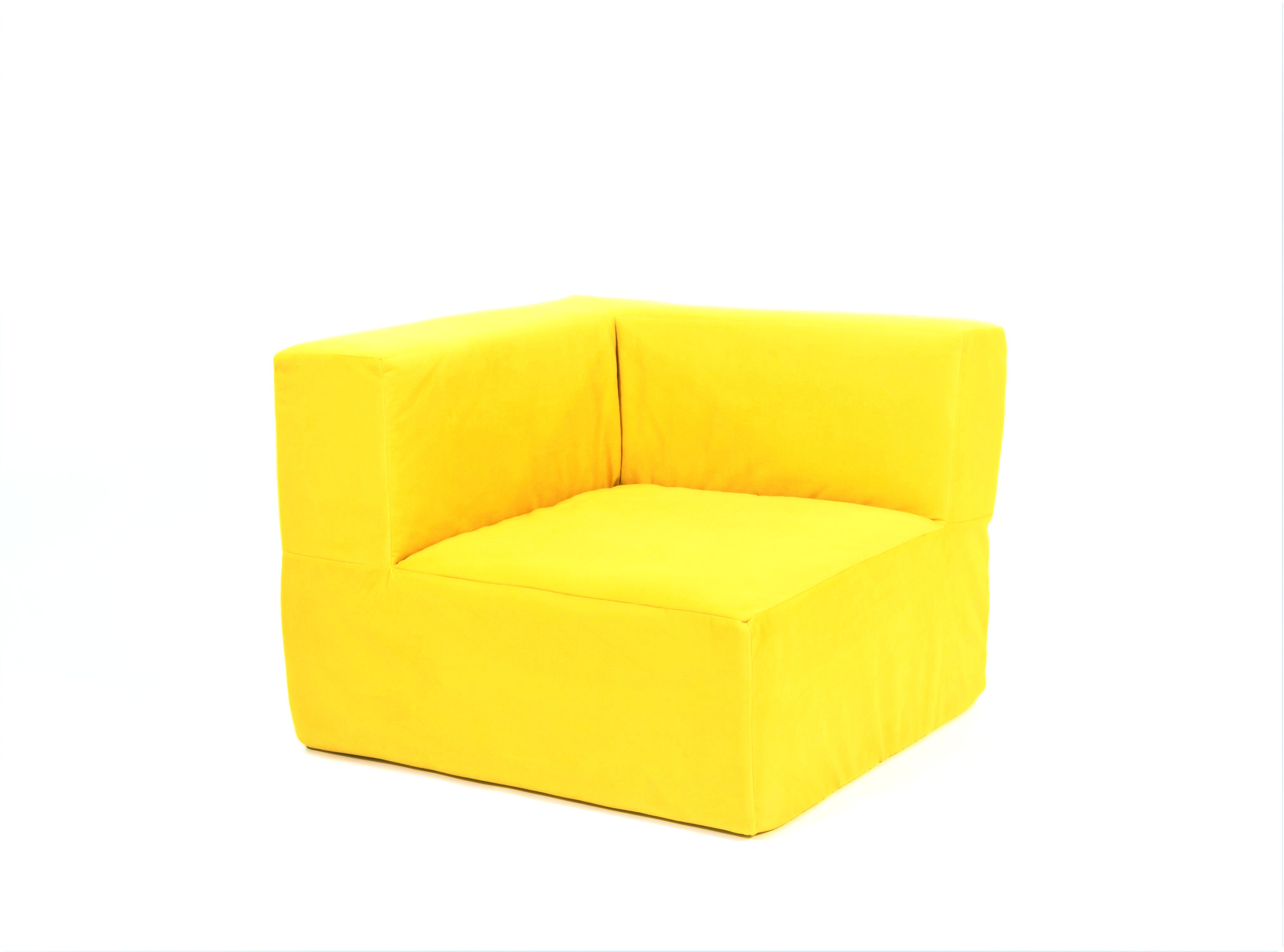 Кресло диван угловое модульное FREEFORM ТЕТРИС 30 поролон велюр. Желтый
