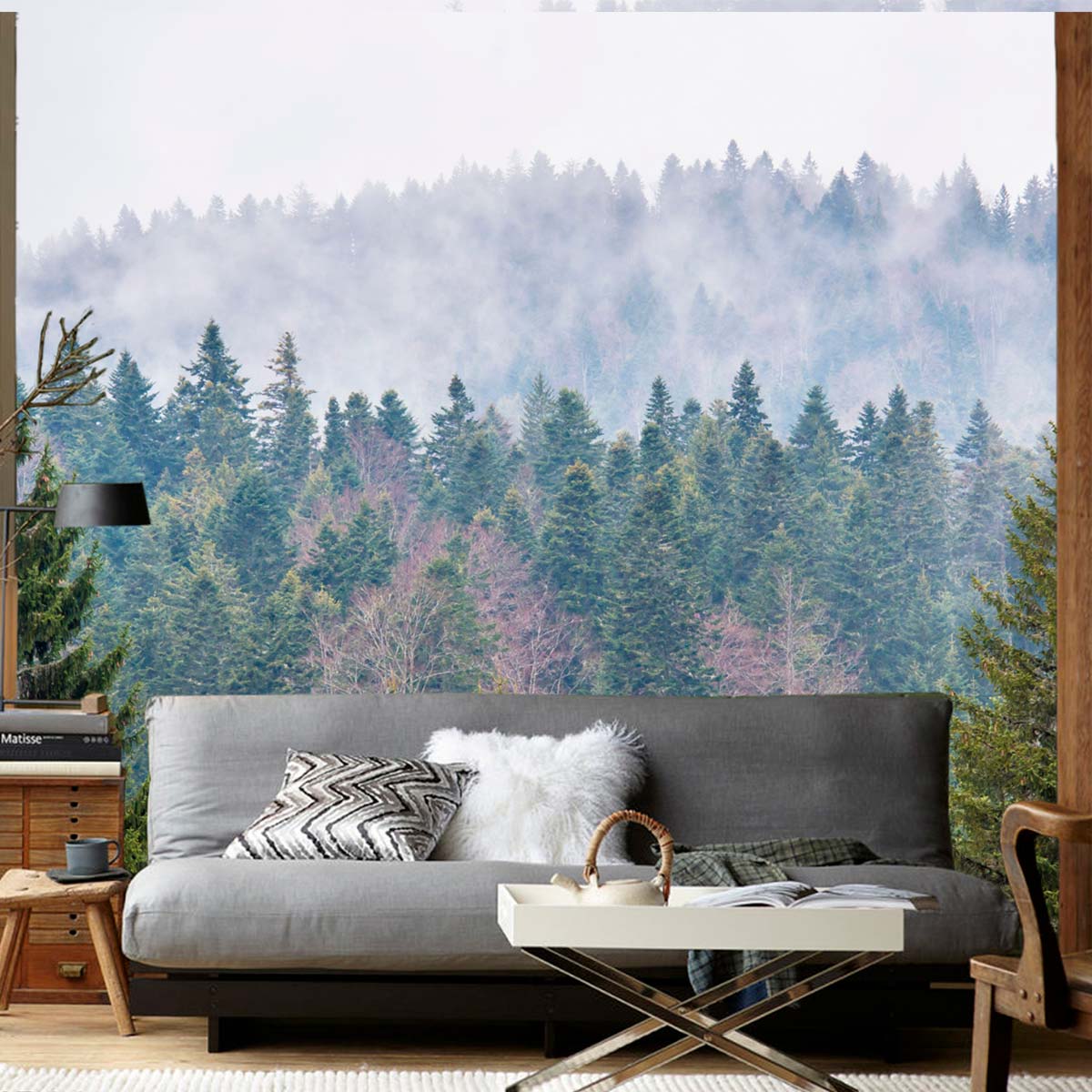 фото Бумажные фотообои бесшовные verol лес 3,1 м2 200х155 см отделка стен декор для дома обои