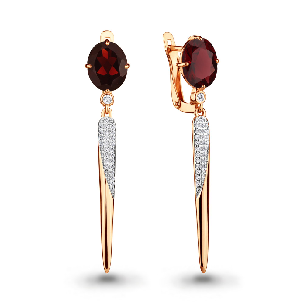 

Серьги из серебра с гранатом Aquamarine 4702485А_925_з, 4702485А_925_з