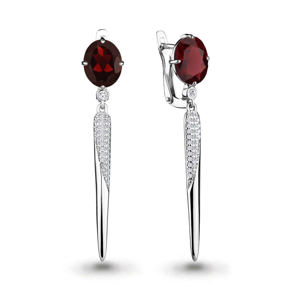 

Серьги из серебра с гранатом Aquamarine 4702485А_925_р, 4702485А_925_р