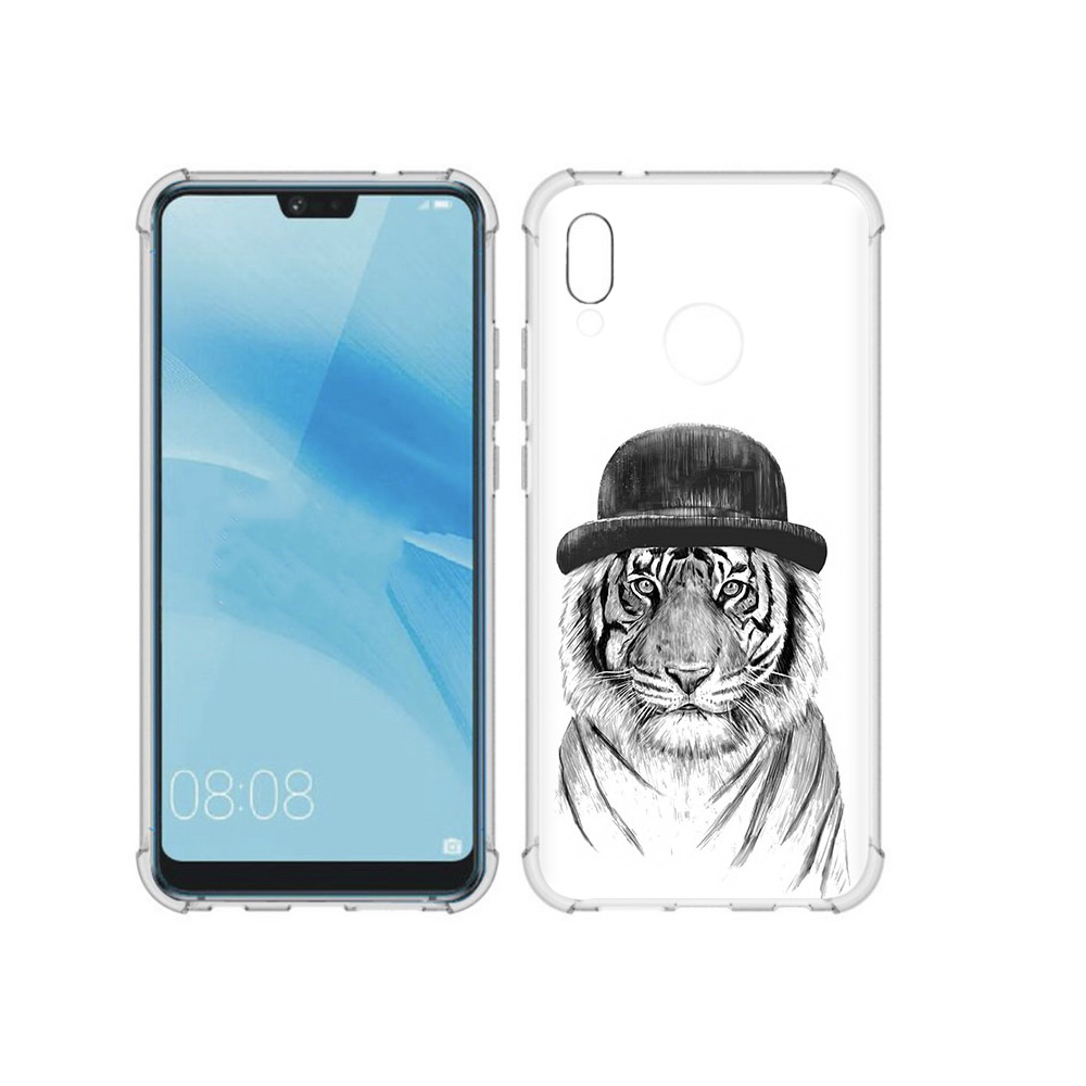 

Чехол MyPads Tocco для Huawei P20 Lite тигр британец (PT130405.51.641), Прозрачный, Tocco