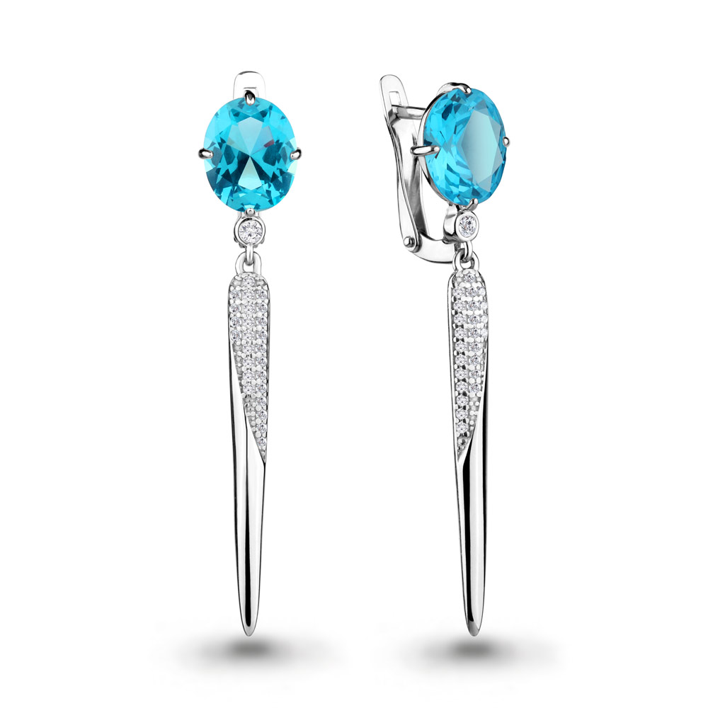 

Серьги из серебра с топазом Aquamarine 4702492А_925_р, 4702492А_925_р