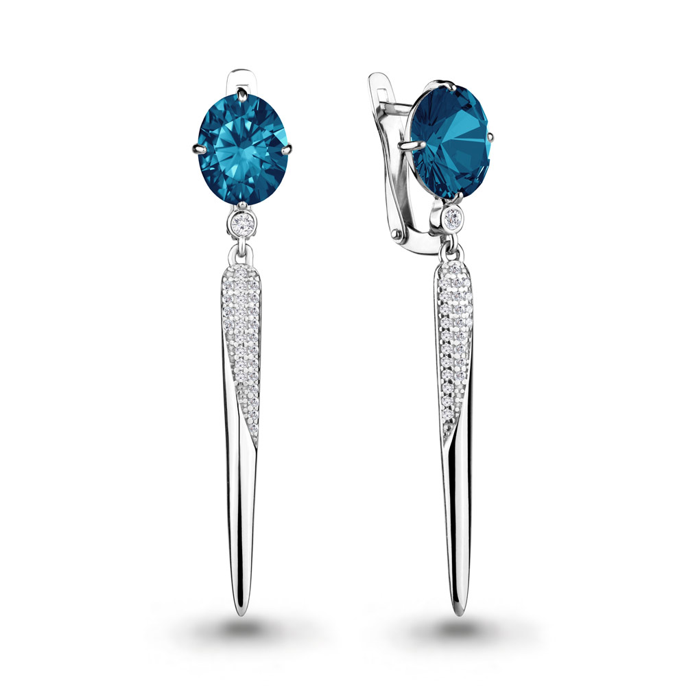 

Серьги из серебра с топазом Aquamarine 4702493А_925_р, 4702493А_925_р