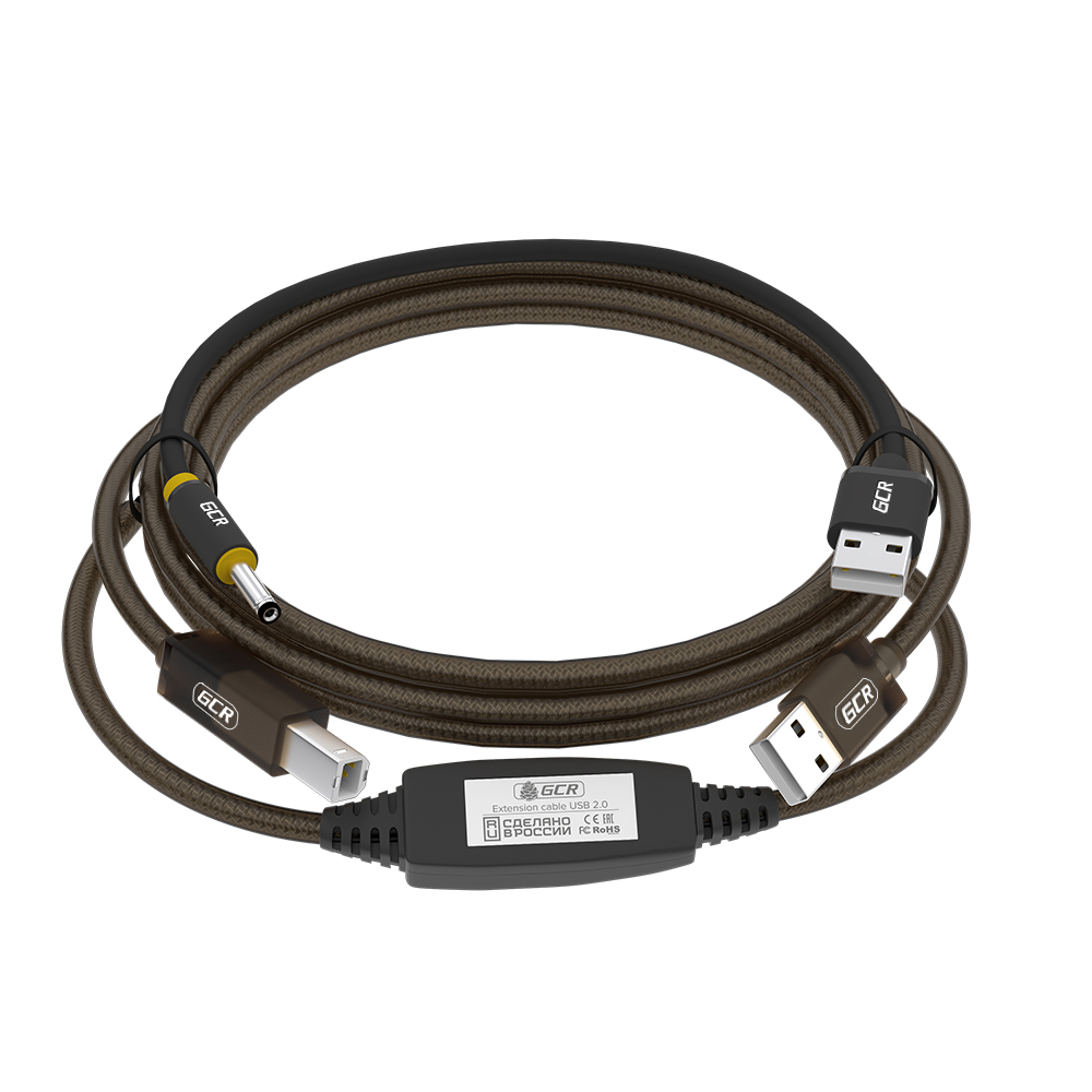

GREENСONNECT м (GCR-53804), GCR Удлинитель активный 5.0m USB 2.0, AM/AF, GOLD, черно-прозрачный, с усилителем сигнала, разъём для доп.питания, 28/24 AWG (GCR-53804)