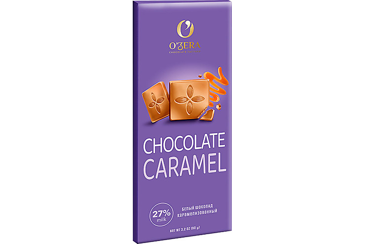 «O'Zera», шоколад белый карамельный Caramel, 90 г