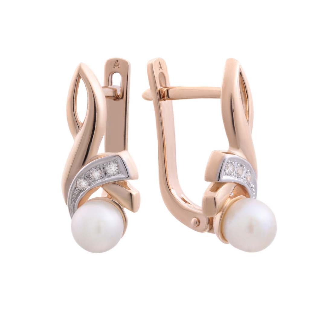 

Серьги из красного золота с жемчугом Золото Дисконт 081220478пд, 081220478пд