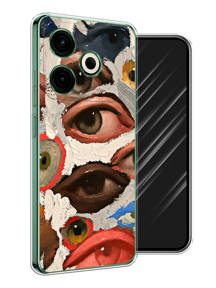 

Чехол Awog на Tecno Pova 6 Neo "Глаза масляная живопись", Серый;бежевый;красный, 309050-1