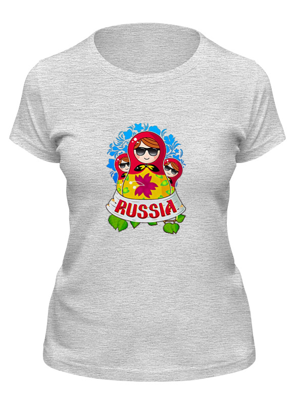 

Футболка женская Printio Матрешка серая 2XL, Серый, Матрешка