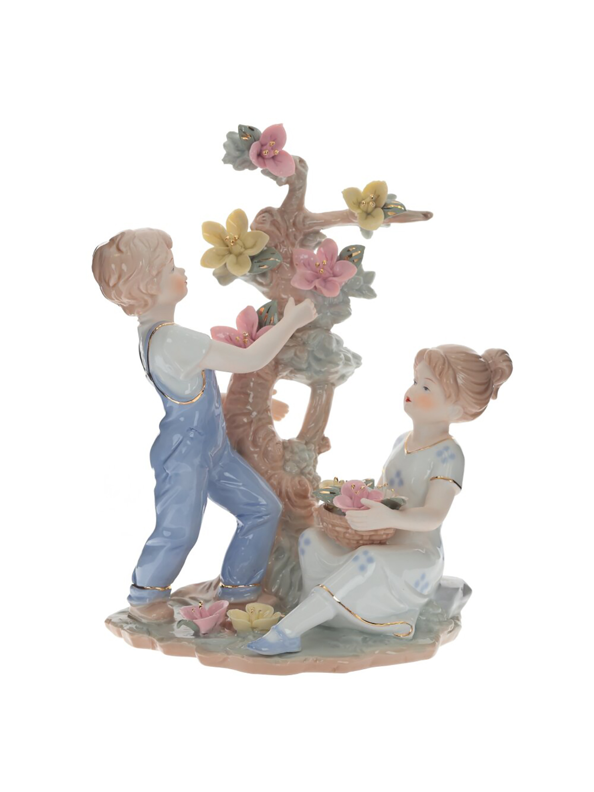 

Фигурка декоративная Remecoclub Дети, фарфоровая, 23,5x19,5x14 см, Белый;голубой