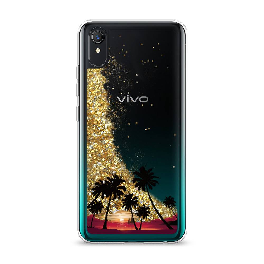 

Жидкий чехол с блестками "Закат и пальмы" на Vivo Y1s, 263290-1