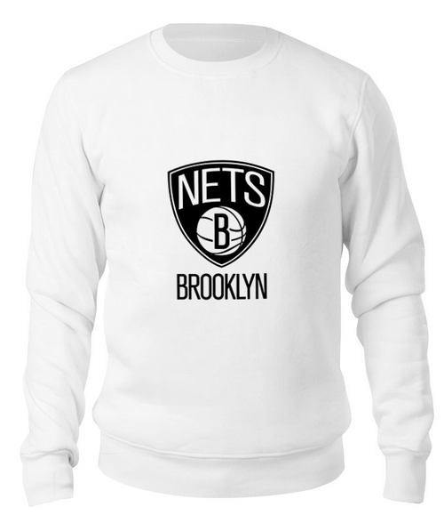 Свитшот унисекс Printio Brooklyn nets белый 2XL
