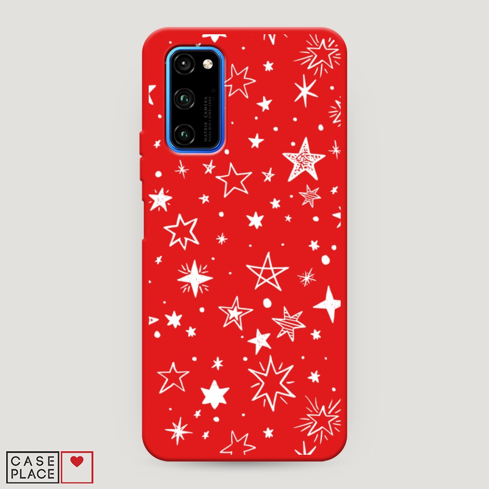 

Матовый силиконовый чехол "Звездочки графика белая" на Honor 7X