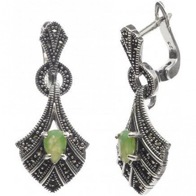 

Серьги из серебра с султанит Марказит HE1556-12534, HE1556-12534