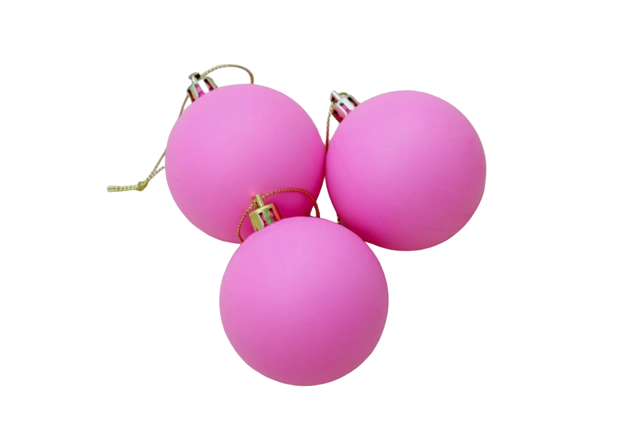 

Шар на ель Зимнее волшебство Матовый 4298872 3 шт. розовый, Матовый