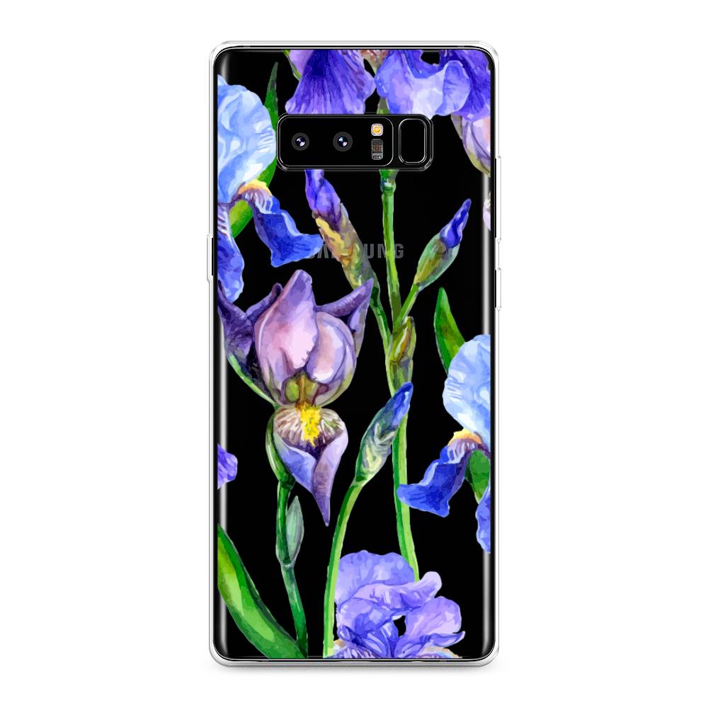 фото Чехол awog "синие ирисы" для samsung galaxy note 8