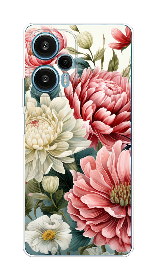 

Чехол на Xiaomi Redmi Note 12 Turbo/Poco F5 "Садовые цветы рисунок", Розовый;зеленый;белый, 318450-1