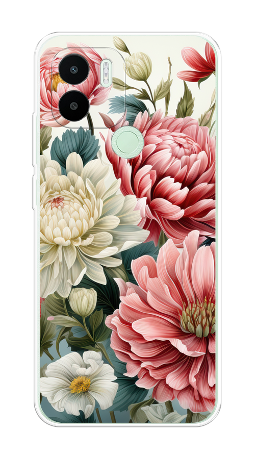 

Чехол на Xiaomi Redmi A1+/Redmi A2+/Poco C51/C50 "Садовые цветы рисунок", Розовый;зеленый;белый, 318550-1