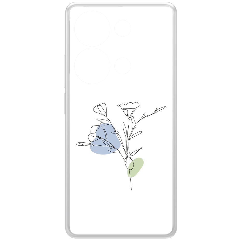 

Чехол-накладка Krutoff Clear Case Эустома для Xiaomi Poco M6 Pro 4G, Прозрачный