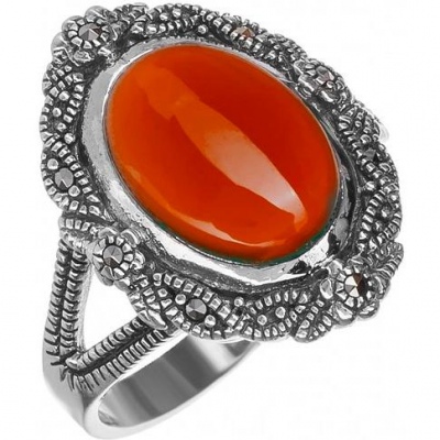 

Кольцо из серебра с сердоликом р. 18 Марказит HR1576-11386, HR1576-11386