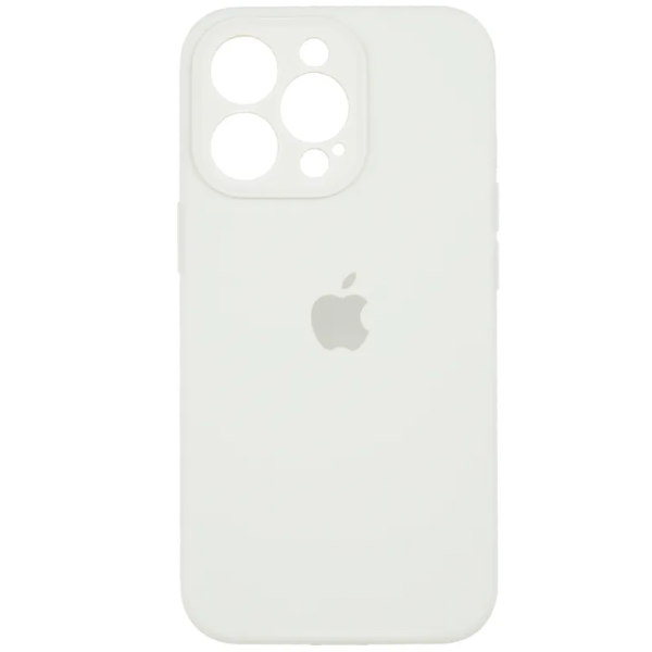 фото Чехол iphone 14 pro max silicon сase apl ws (закрытый низ+камера) с лого, белый nobrand