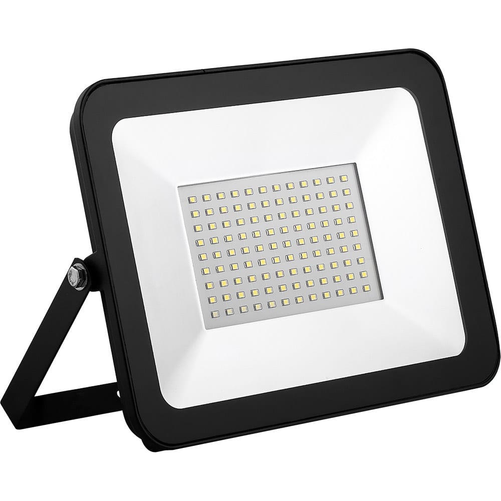 фото Светодиодный прожектор saffit sfl90-100 2835smd, 100w 6400k ac220v/50hz ip65, черный в ком