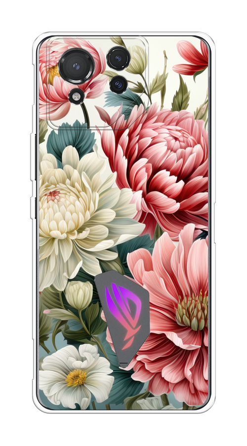 

Чехол на Asus ROG Phone 8 "Садовые цветы рисунок", Розовый;зеленый;белый, 45150-1