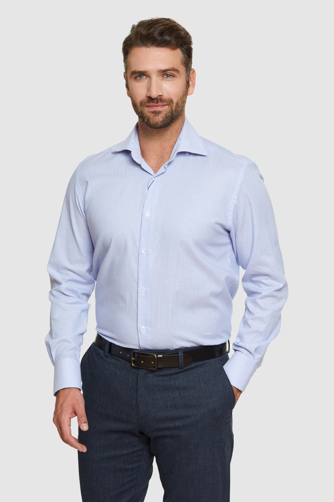 

Рубашка мужская Kanzler 110019W04R101 голубая 44, Голубой, 110019W04R101