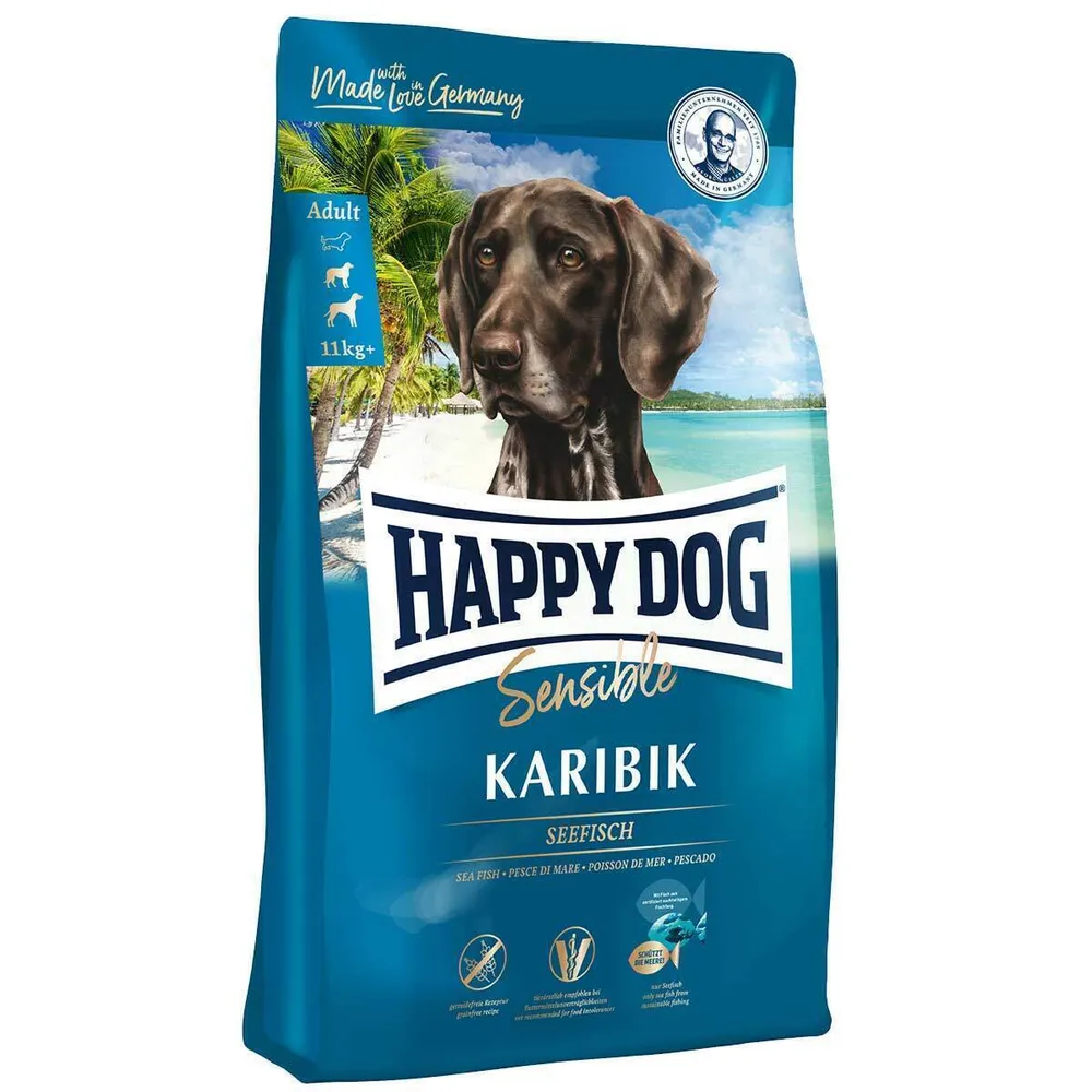 фото Сухой корм happy dog karibic для собак с морской рыбой и картофелем, беззерновой 11 кг