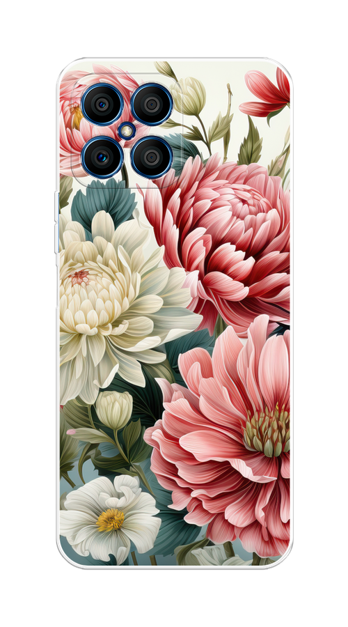 

Чехол на Honor X8 "Садовые цветы рисунок", Розовый;зеленый;белый, 6107650-1