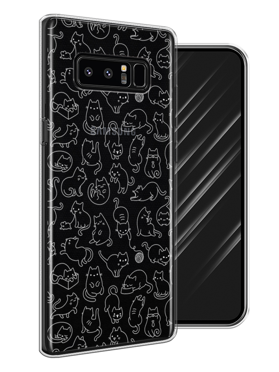 

Чехол Awog на Samsung Galaxy Note 8 "Шкодливые котики", Черный;белый;серый, 25250-2