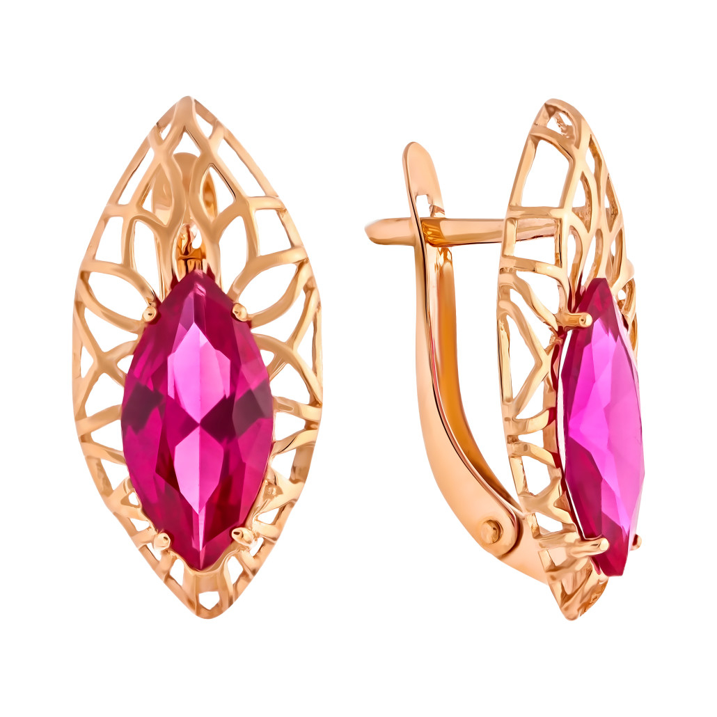 

Серьги из красного золота с корундом Золото Дисконт 10-00-0L00-07044, 10-00-0L00-07044