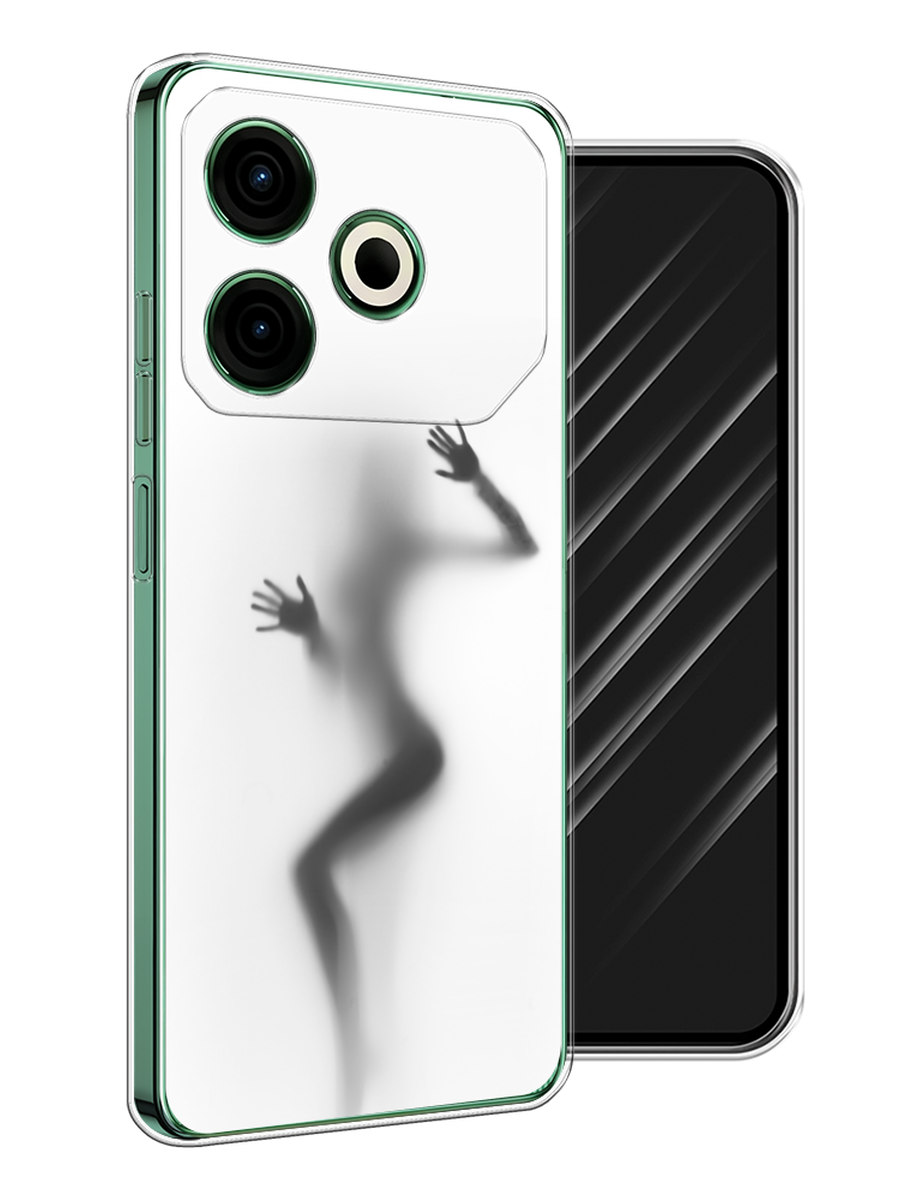 

Чехол Awog на Tecno Pova 6 Neo "Девушка в душе", Серый;белый;черный, 309050-1