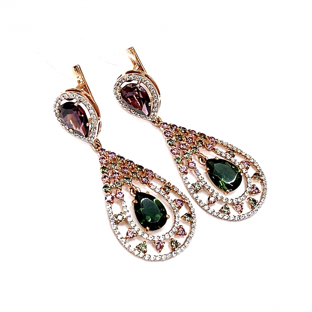 

Серьги из красного золота с ситаллом Золото Дисконт 200-1045B_rods-201, 200-1045B_rods-201
