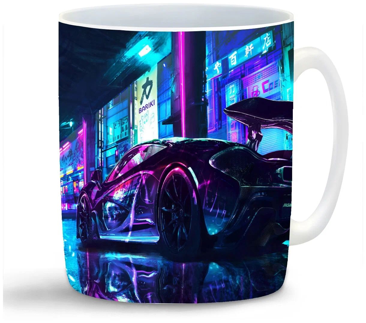 

Кружка CoolPodarok cyberpunk Спорткар Макларен Неон