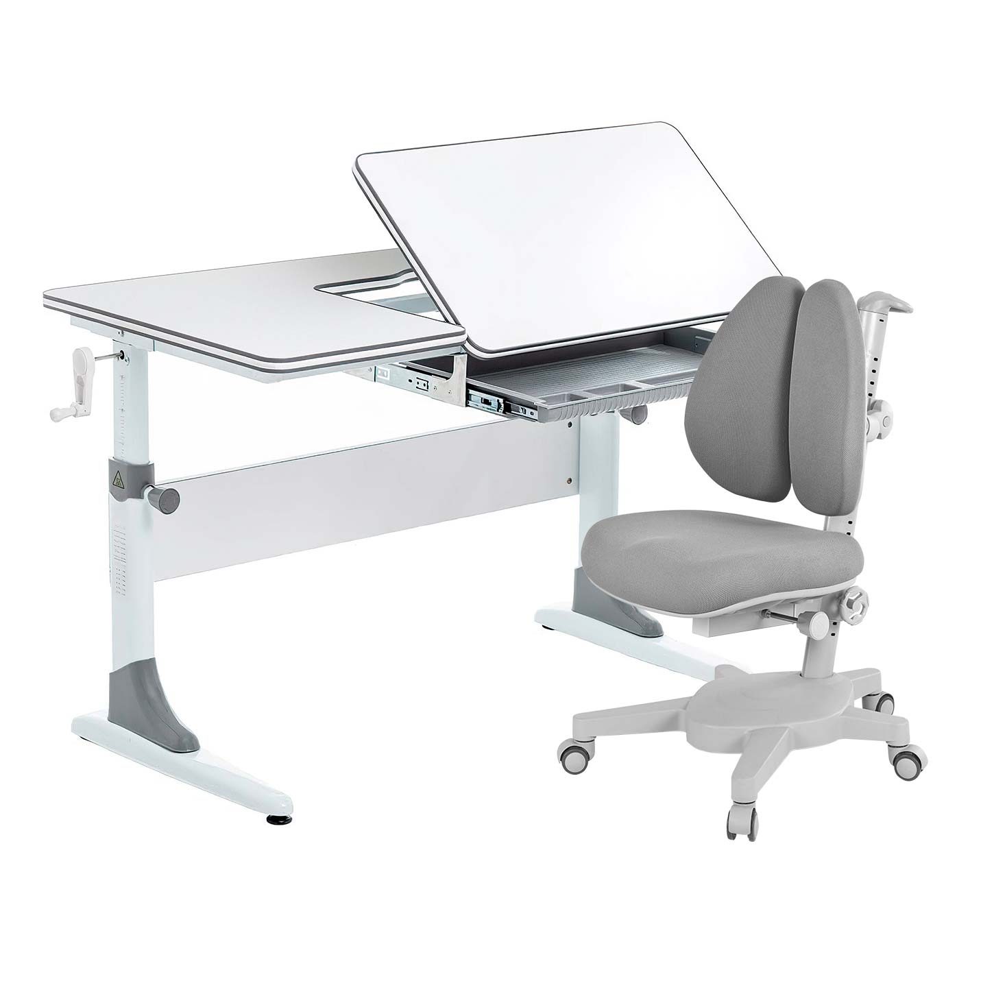 фото Комплект anatomica smart-40 парта+кресло белый/серый с серым креслом armata duos