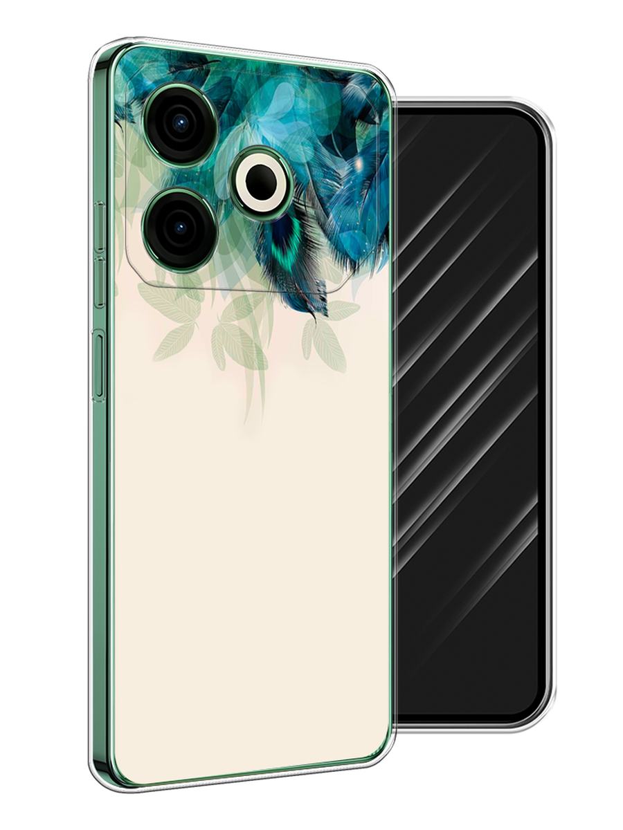 

Чехол Awog на Tecno Pova 6 Neo "Перья голубого цвета", Бежевый;синий;бирюзовый, 309050-1