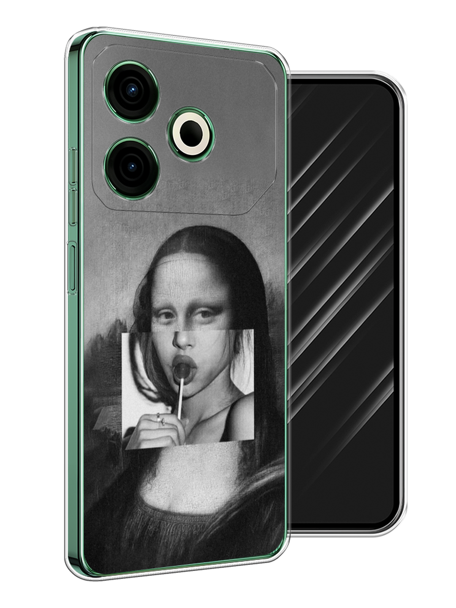 

Чехол Awog на Tecno Pova 6 Neo "Mona Lisa sucking lollipop", Серый, 309050-1