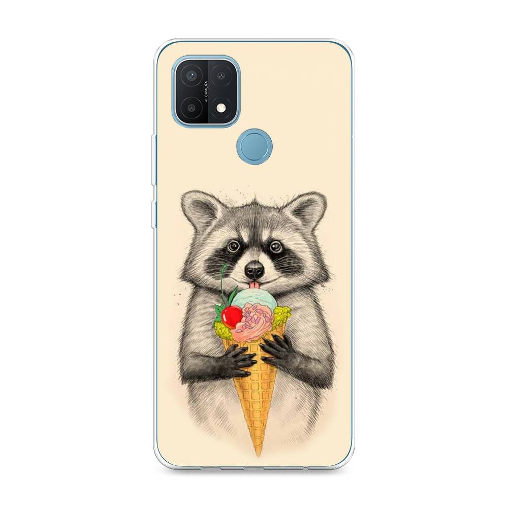 

Чехол Awog на Oppo A15 "Енот с мороженым", Разноцветный, 254750-10