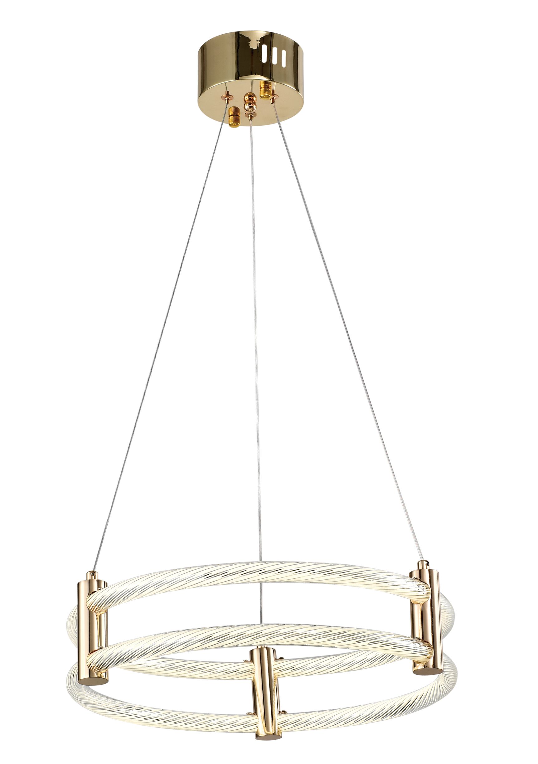 

Люстра подвесная светодиодная Zortes Ringer, LED, 76 Вт, золото, RINGER